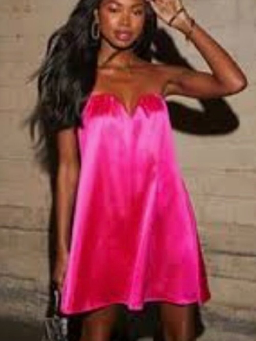 Vici Bright Fushia Party Strapless Mini Dress Sweatheart Neckline Sz M